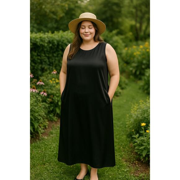 Diane Von Furstenberg Dresses & Skirts - Diane von Furstenberg Vintage Y2K 90s Maxi Dress Silk Black Womens Plus 1x Shift